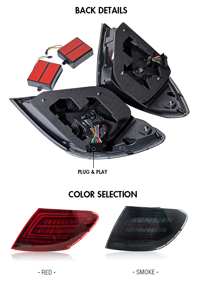 BC-B156 Tail Lights For BENZ W204 C180 C200 C260 C300 07-14 TAIL lamp 18 LED Tail Light