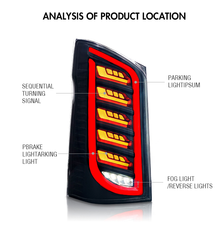 ضوء خلفي LEDil Lights for Mercedes-Benz Metris 2015–2020 10 LED Tail Light