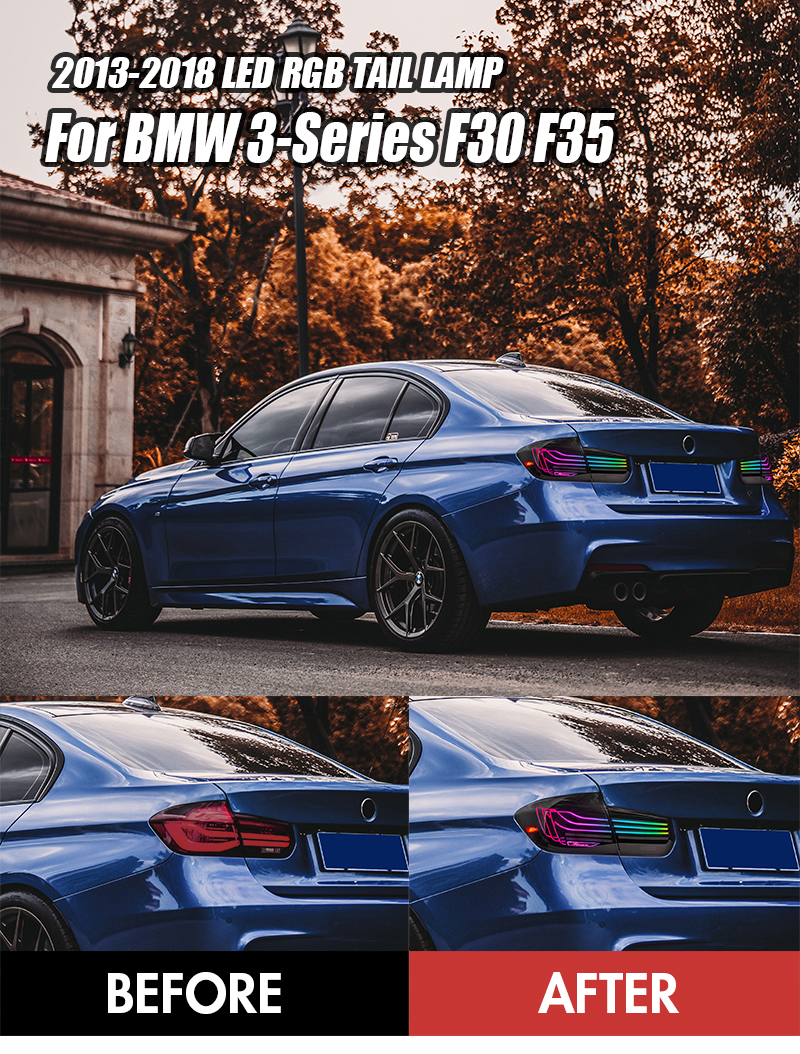 BM-B194-RGB LED Tail Lights for BMW 3 Series 2013–2018 21 RGB LED Tail Light
