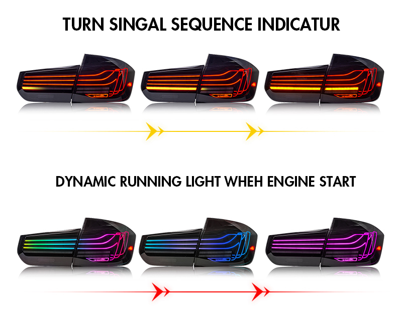 BM-B194-RGB LED Tail Lights for BMW 3 Series 2013–2018 23 RGB LED Tail Light