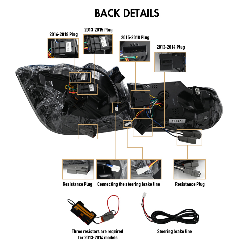 BM-B194-RGB LED Tail Lights for BMW 3 Series 2013–2018 28 RGB LED Tail Lights