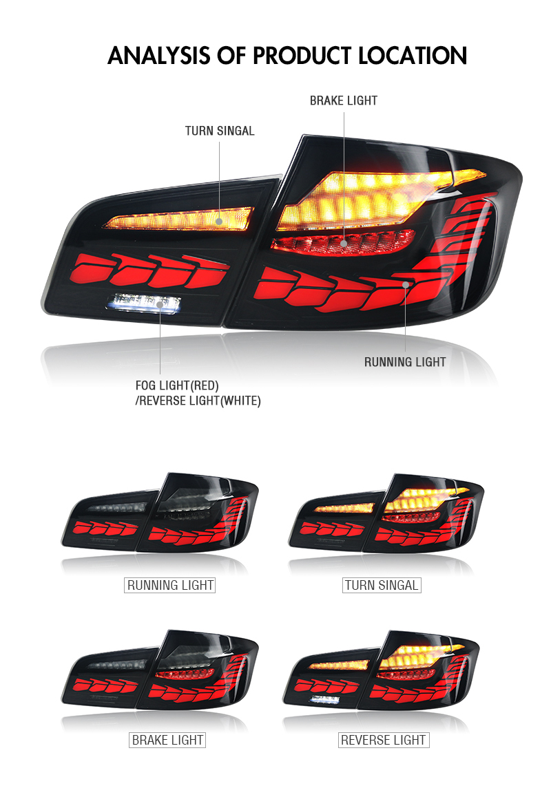 BMW 5 Series Tail Lights BM-B132B For BMW 5-Series F10 F18 (2011–2017) Tail Lamp 16 Tail Light