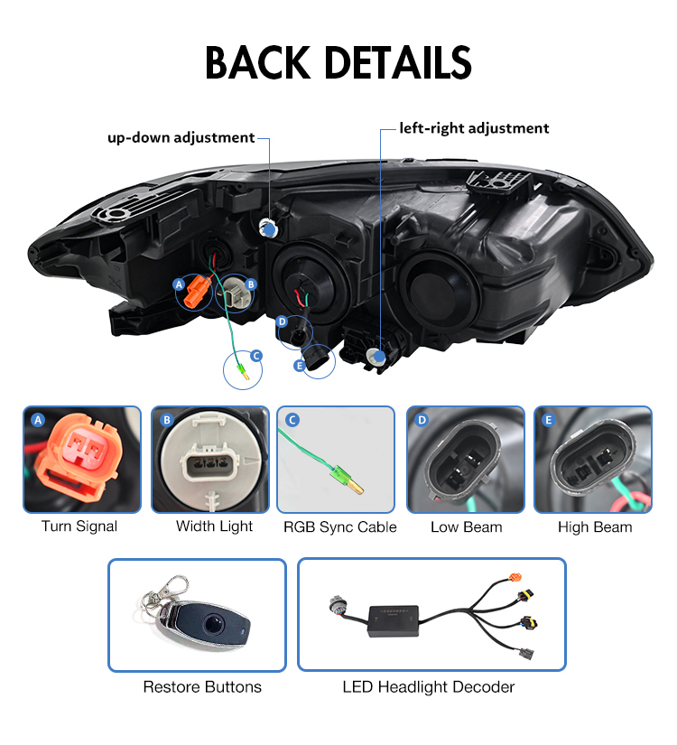 A168-RGB LED Headlight for Honda Civic 2022 23 LED Headlight
