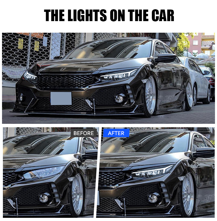 Honda Civic Headlights SY-A110L For Honda Civic (2016–2020) Head Lamp 16 Civic Headlights