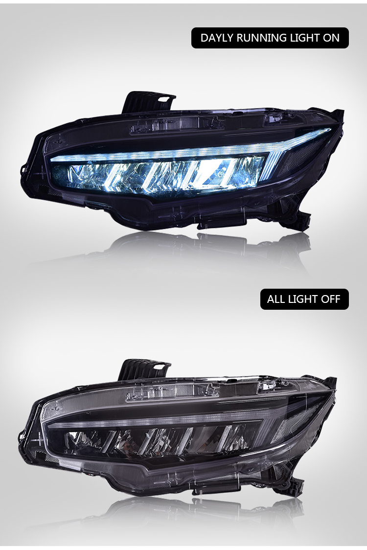 Honda Civic Headlights SY-A110L For Honda Civic (2016–2020) Head Lamp 18 Civic Headlights