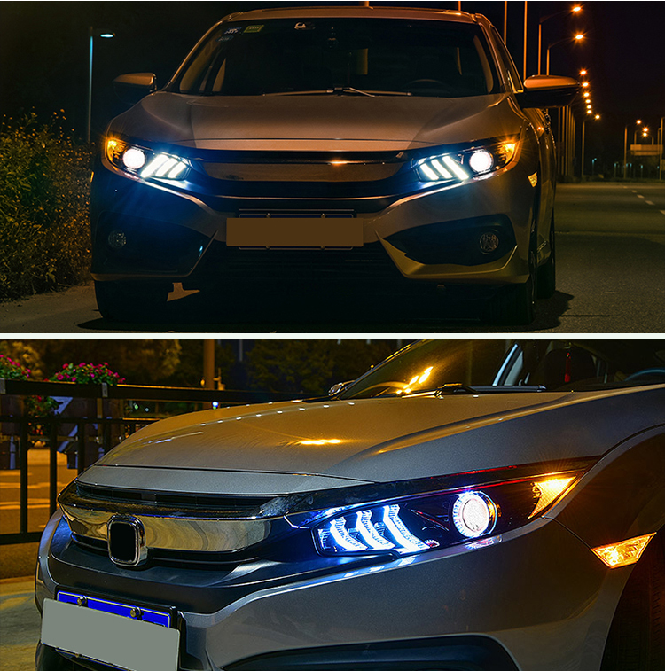 Honda Civic Headlights SY-A110Y For Honda Civic (2016–2020) Head Lamp 24 Civic Headlights