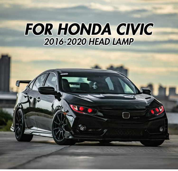 Honda Civic Headlights SY-A148 For Honda Civic (2016–2020) Head Lamp 17 Civic Headlights