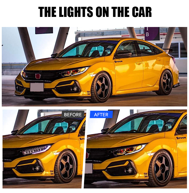 Honda Civic Headlights SY-A149 For Honda Civic (2016–2020) Head Lamp 18 Civic Headlights