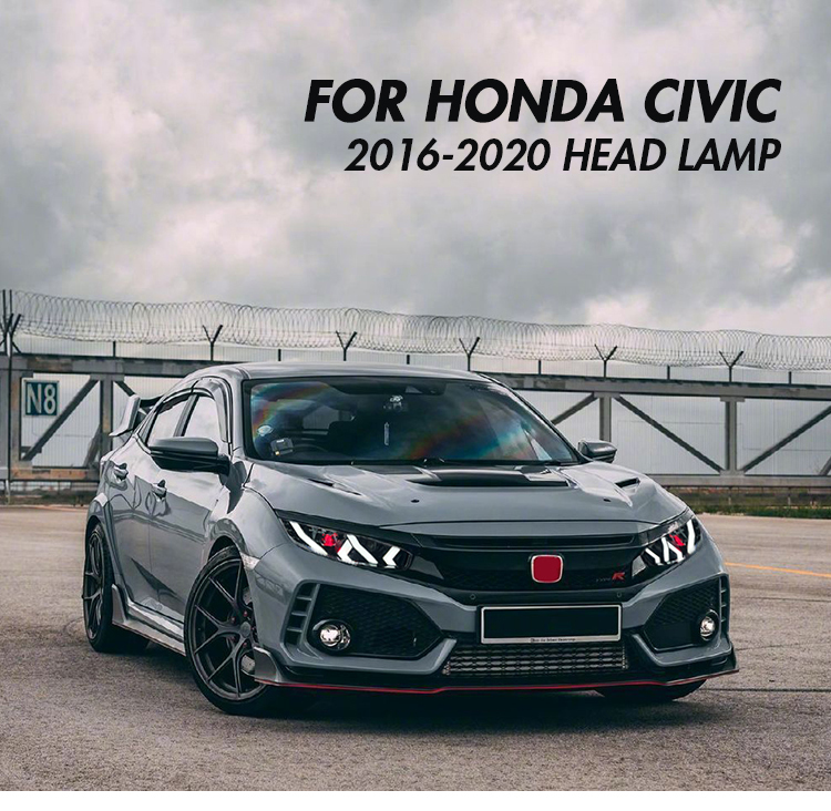 A110B Head Lamp Upgrade LED Headlights for Honda Civic 2016–2021 15 LED Headlights