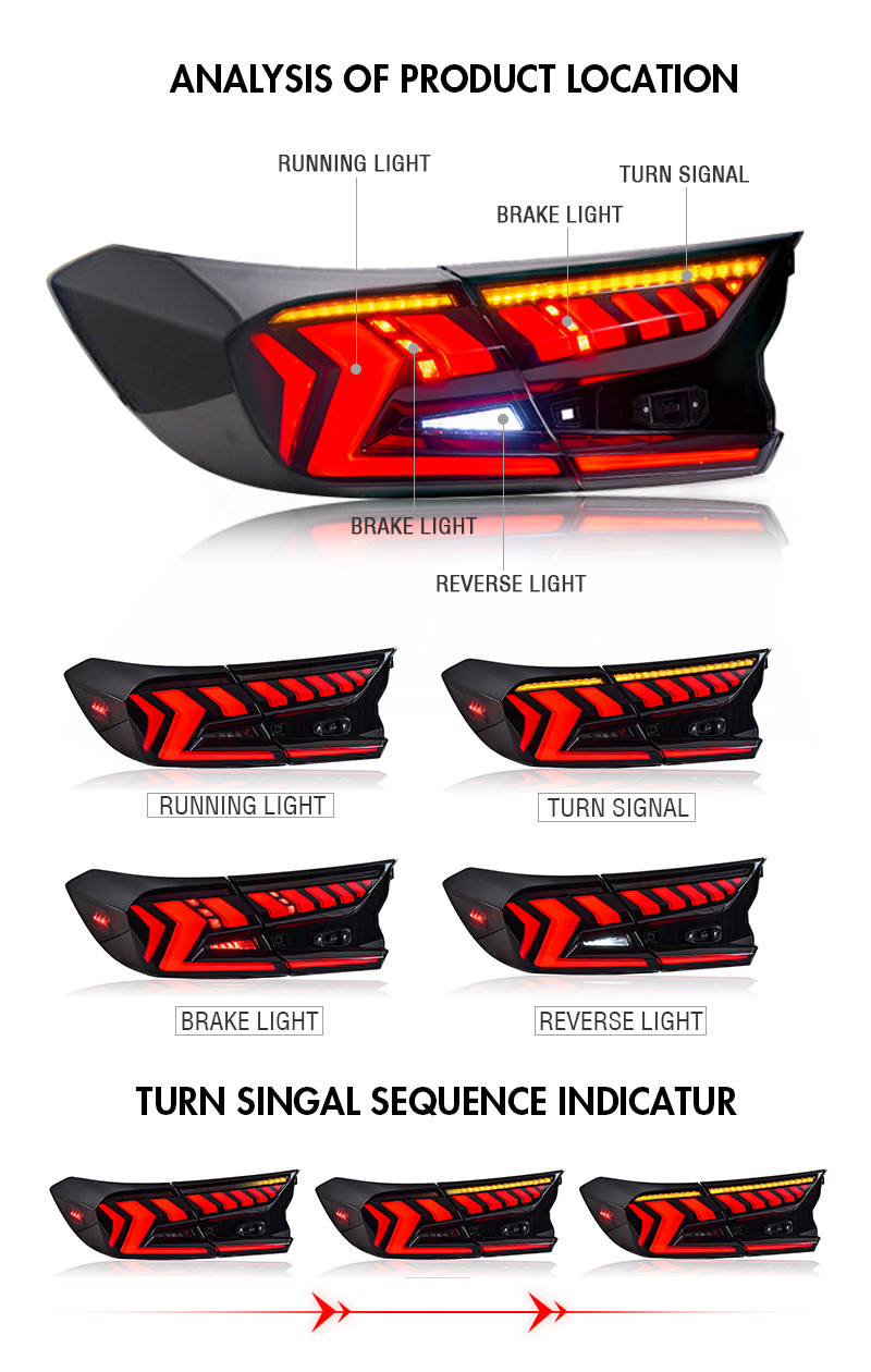 Honda Accord Tail Lights YG-B108R For Honda Accord (2018–2021) Tail Lamp 14 Accord Tail Lights