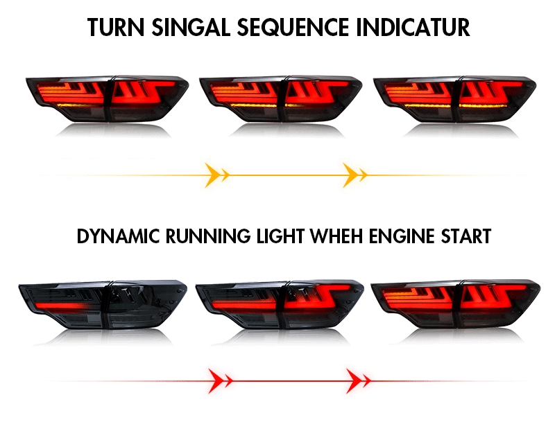 HLD-B104 LED Tail Lights for Toyota Highlander 2014–2019 17 LED Tail Light
