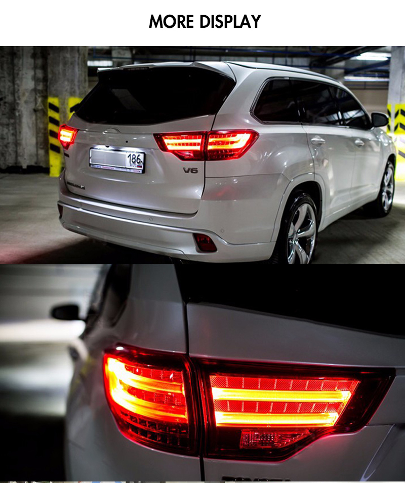 Toyota Highlander Tail Lights HLD-B104B For Toyota Highlander (2014–2019) BMW Style Tail Lamp 17 Highlander Tail Lights