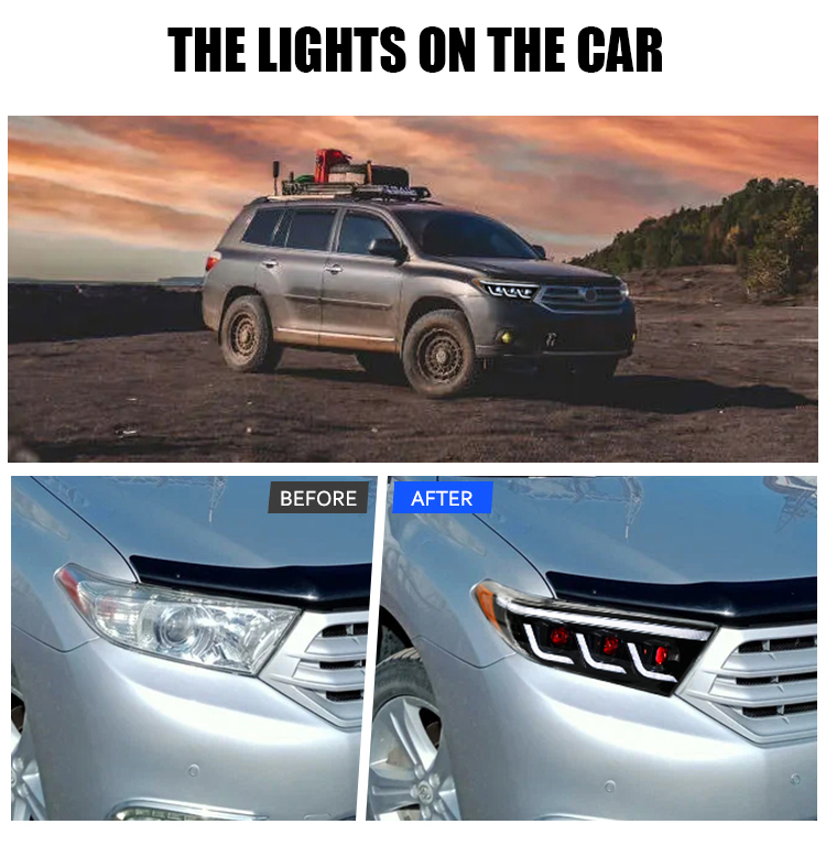 Toyota Highlander Headlights HLD-A302 For Toyota Highlander (2012–2014) Head Lamp 16 Highlander Headlights