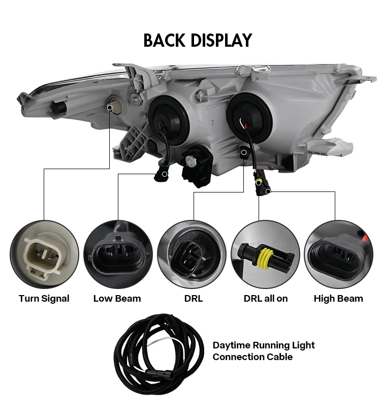 Toyota Highlander Headlights HLD-A302 For Toyota Highlander (2012–2014) Head Lamp 19 Highlander Headlights