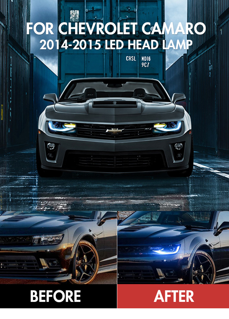 Ledヘッドライトセット　アメ車　６９カマロ シボレー カマロ RGB LED ヘッドライト (マルチカラー版) - クールランプ