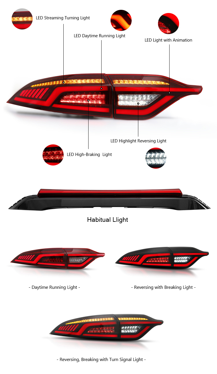 Toyota Corolla Tail Lights LL-B105B For Toyota US Corolla (2020–2023) Sequential Tail Lamp 14 Corolla Tail Lights