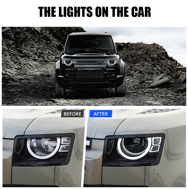 LHWS-A533 LED Headlight for Land Rover Defender 2020–2025 14 LED Headlight
