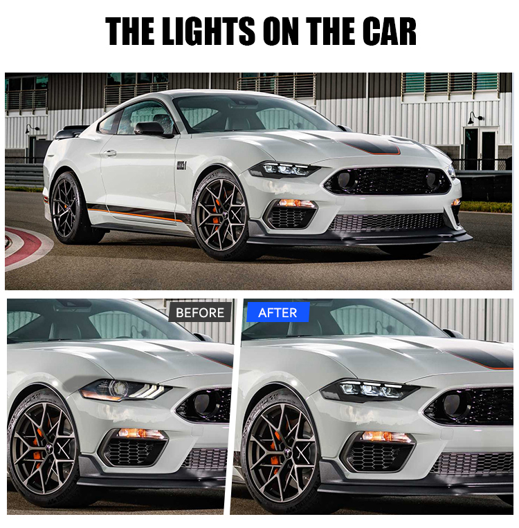 Ford-A202 LED Headlights for Ford Mustang 2018–2023 14 LED Headlights