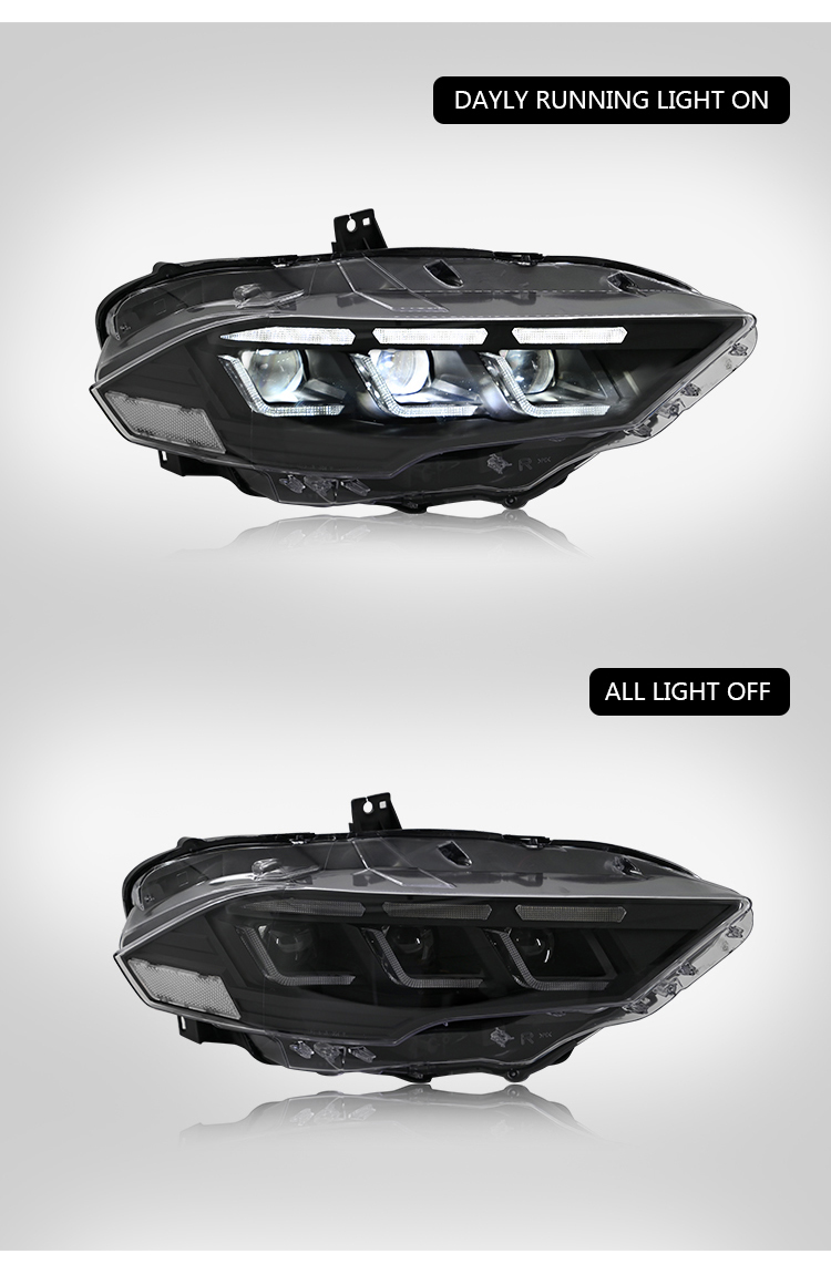 Ford-A202 LED Headlights for Ford Mustang 2018–2023 16 LED Headlights
