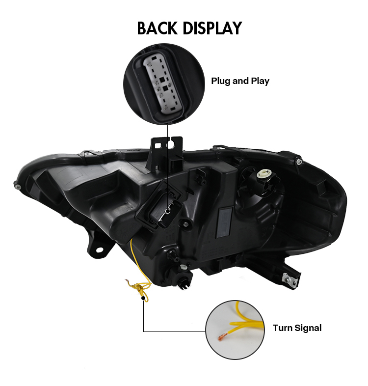 Ford-A202 LED Headlights for Ford Mustang 2018–2023 17 LED Headlights