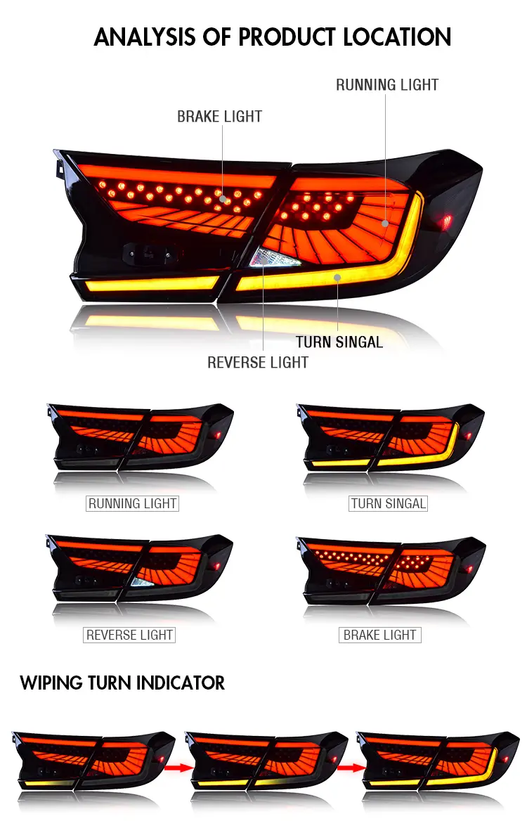Honda Accord Tail Lights TT-YG-B108B / TT-YG-B108B-RGB For Honda Accord (2018–2021) Tail Lamp 18 Accord Tail Lights