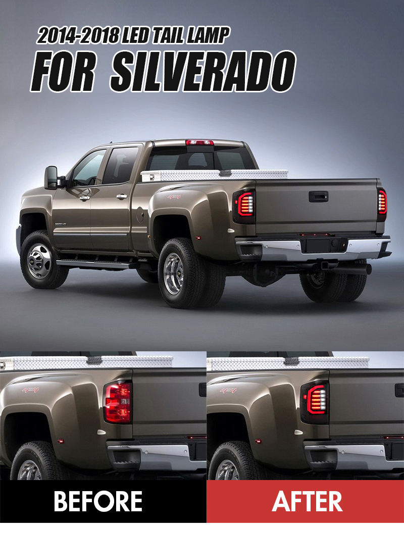B170B LED Tail Lights for Chevrolet Silverado 2014–2018 13 LED Tail Light