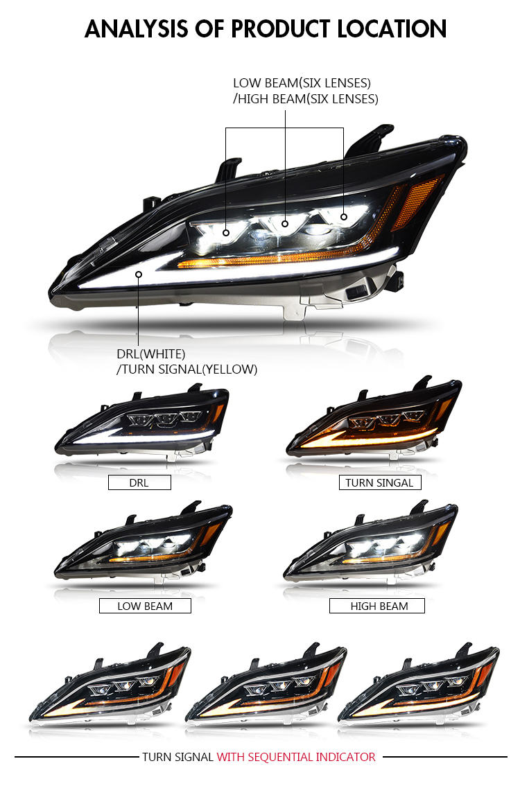 Lexus ES Headlights ES-A162 For Lexus ES (2010–2012) LED Head Lamp 19 Lexus ES Headlights
