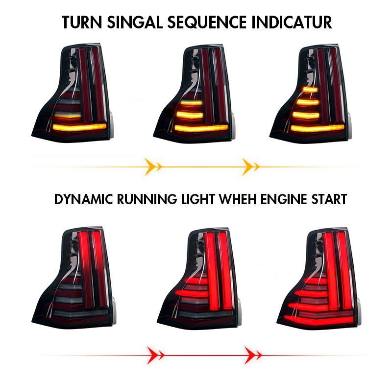 GX-B107C LED Tail Lights for Lexus GX460 2014–2021 17 LED Tail Light