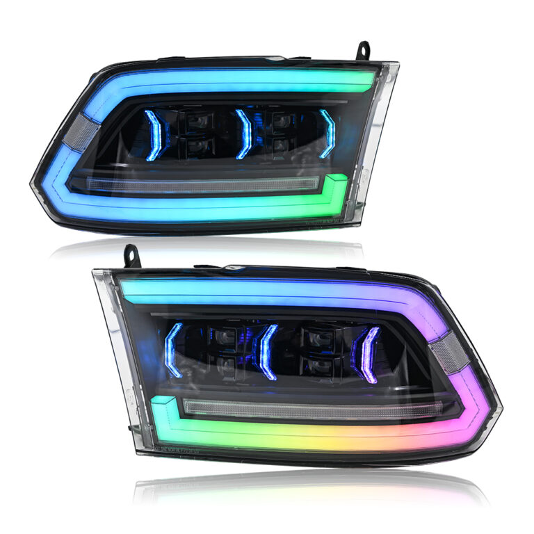 Dodge RAM Headlights A207-4T-RGB For RAM 1500 (2009–2018) / 2500 (2010–2018) Head Lamp - Main View