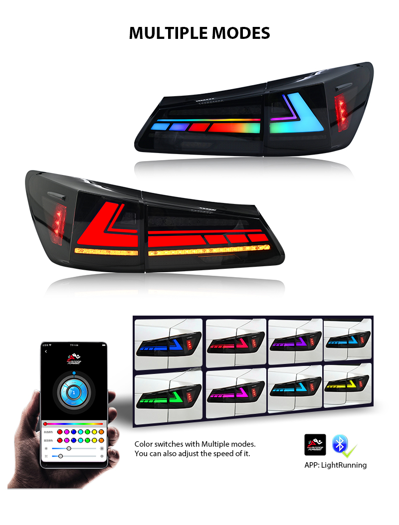 Lexus IS Tail Lights TT-IS-B138 / TT-IS-B138-RGB For Lexus IS250 IS350 IS F (2006–2012) 24 Lexus IS Tail Lights