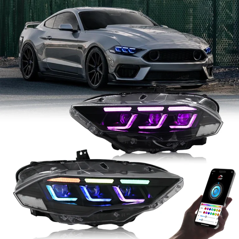 Ford Mustang RGB Headlights Ford-A202-RGB For Ford Mustang (2018–2023) Head Lamp - Detail View