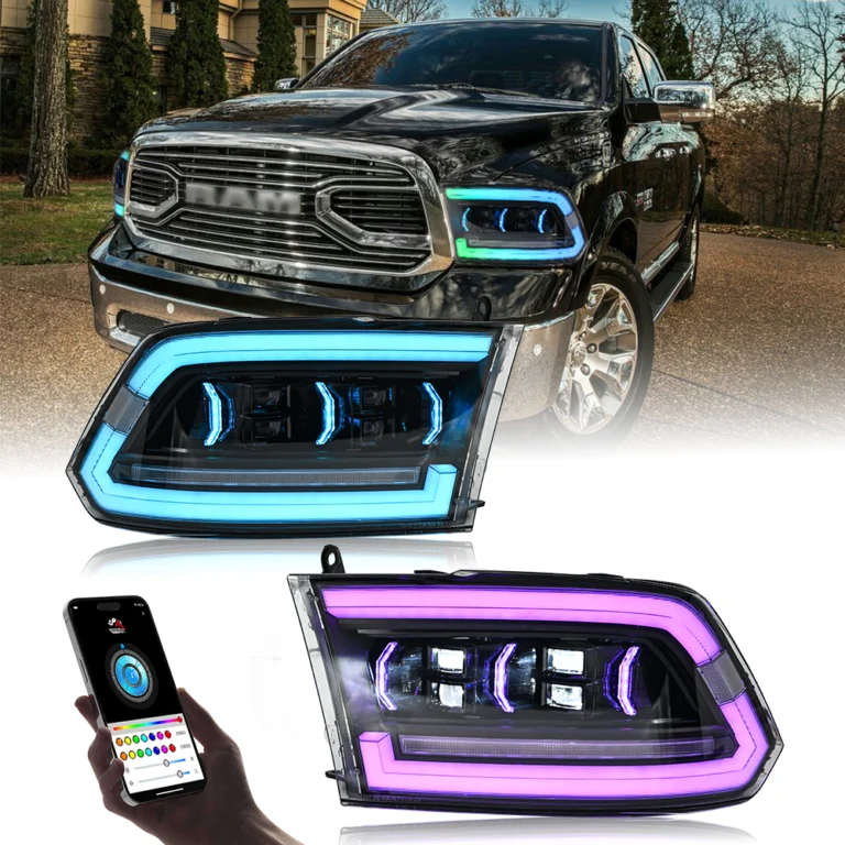 Dodge RAM Headlights A207-4T-RGB For RAM 1500 (2009–2018) / 2500 (2010–2018) Head Lamp - Detail View