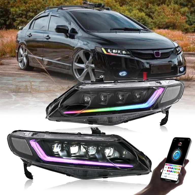 Honda Civic RGB Headlights A285-RGB For Honda Civic (2006–2011) Head Lamp - Detail View