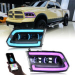Lampu Depan Dodge RAM A207-4T-RGB Untuk RAM 1500 (2009–2018) / 2500 (2010–2018) Lampu Kepala - Gambar Kecil Galeri Produk 4