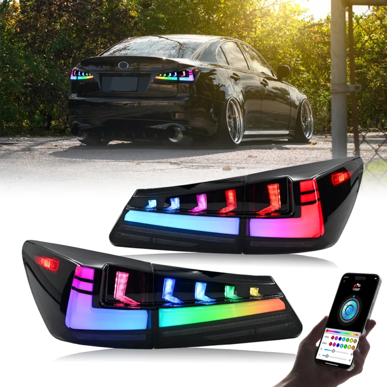 Lexus IS Tail Lights TT-IS-B138B / TT-IS-B138B-RGB For Lexus IS250 IS300 IS350 IS F (2006–2012) Smoked Tail Lamp - Detail View
