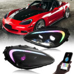Faros delanteros RGB para Chevrolet Corvette A205-RGB para Chevy Corvette C6 (2005–2013) Lámpara de cabeza - Miniatura de la galería de productos 13