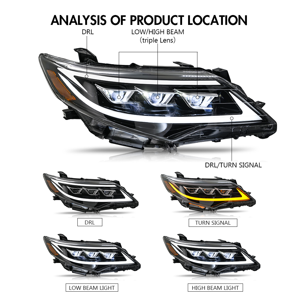 Toyota Camry Headlights CMR-A192B LED Headlamp For Toyota Camry (2012–2014) 7th Gen Pre-Facelift - View 8