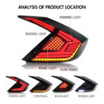 Honda Civic Tail Lights SY-B111H-S For Honda Civic (2016-2021) - صورة مصغرة لمعرض المنتجات 7