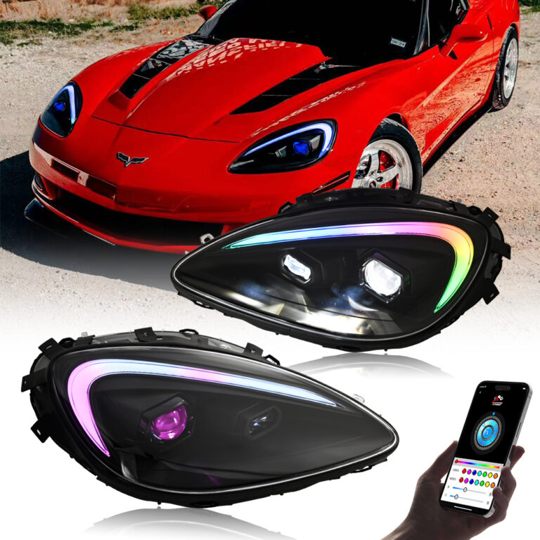 Chevrolet Corvette RGB Headlights A205-RGB For Chevy Corvette C6 (2005–2013) Head Lamp - Detail View