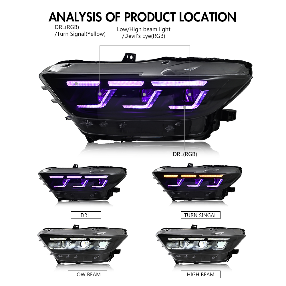 Mustang RGB Headlights