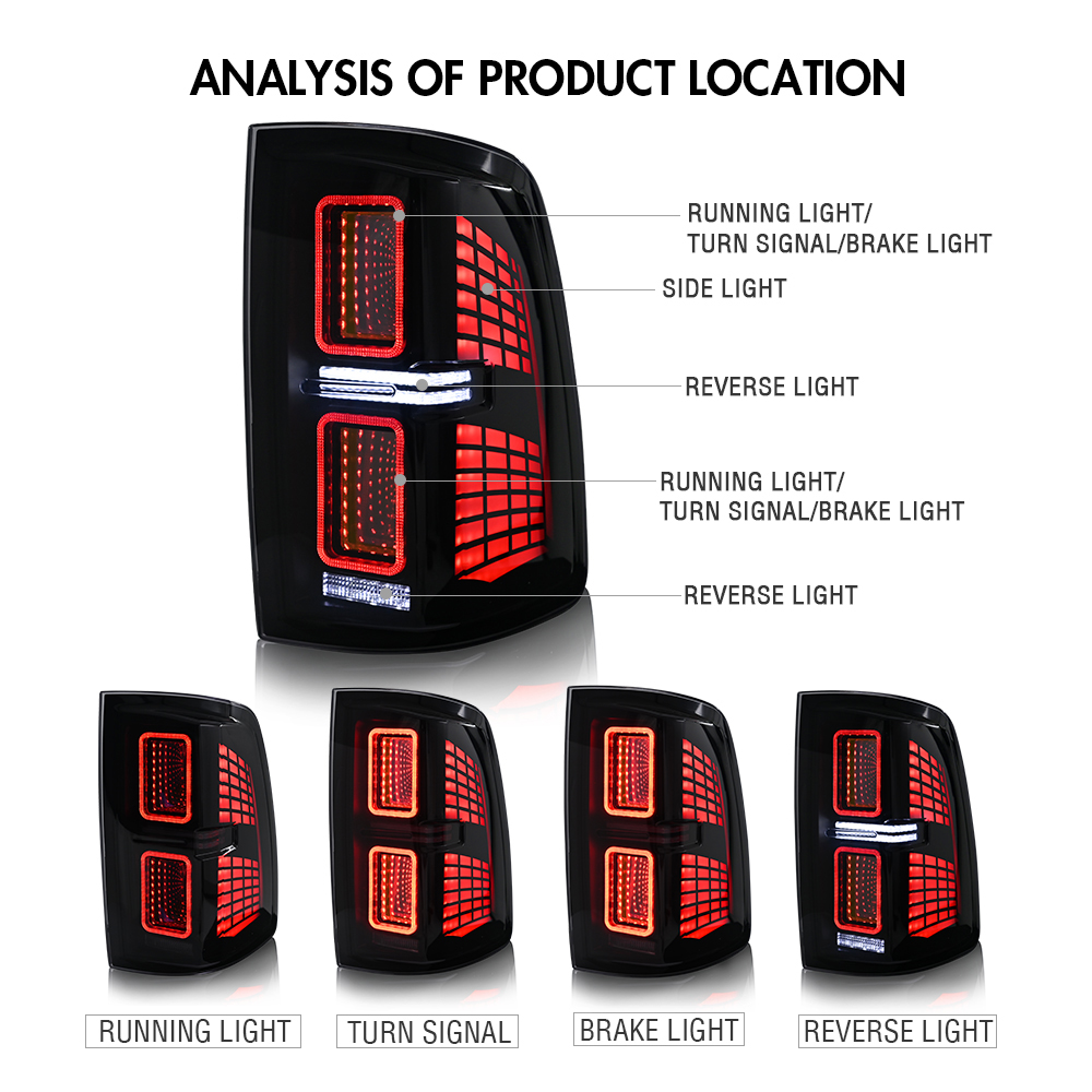 Dodge RAM Tail Lights RAM-B175-S For RAM 1500 (2009–2018) / 2500 (2013–2018) - View 11