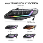 Fari Honda Civic RGB A285-RGB per Honda Civic (2006–2011) Lampada frontale - Miniatura della galleria del prodotto 10