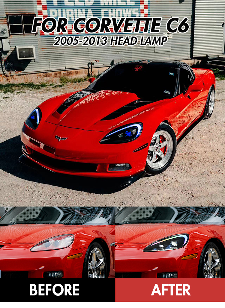 Chevrolet Corvette RGB Headlights A205-RGB For Chevy Corvette C6 (2005–2013) Head Lamp 23 Corvette RGB Headlights