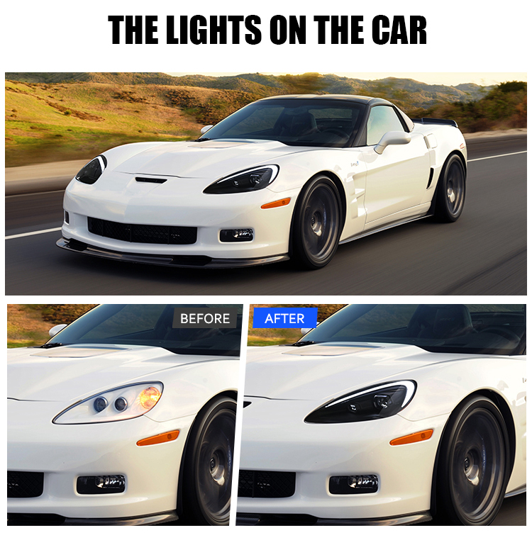 Chevrolet Corvette Headlights C6-A205 For Chevy Corvette C6 (2005–2013) Head Lamp 18 Corvette Headlights