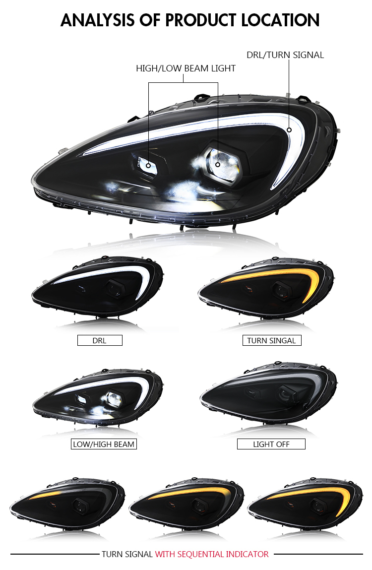 Chevrolet Corvette Headlights C6-A205 For Chevy Corvette C6 (2005–2013) Head Lamp 19 Corvette Headlights