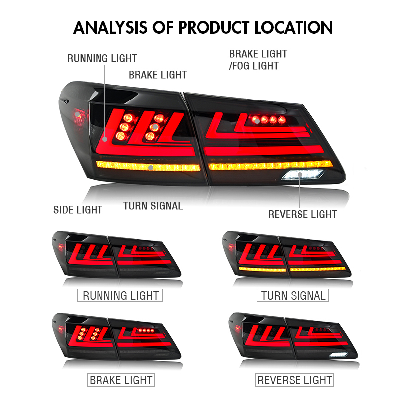 LEXUS ES Tail Lights ES-B229-S For Lexus ES (2006–2012) 16 LEXUS ES Tail Lights