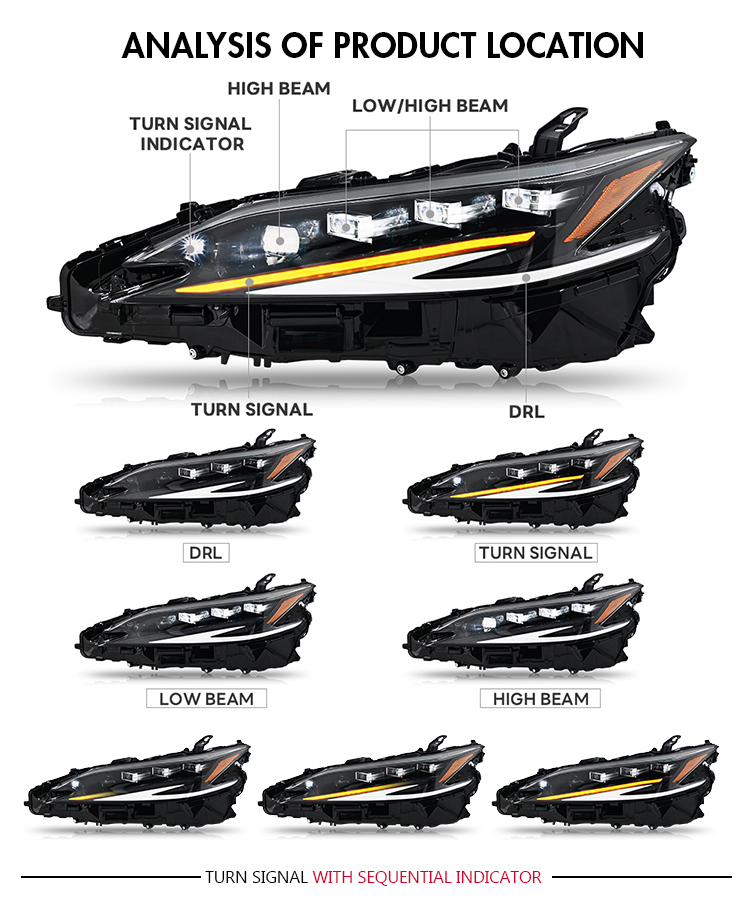 Lexus ES Headlights ES-A286 For Lexus ES 200 / 250 / 260 / 300h / 350 (2018–2023) 19 Lexus ES Headlights