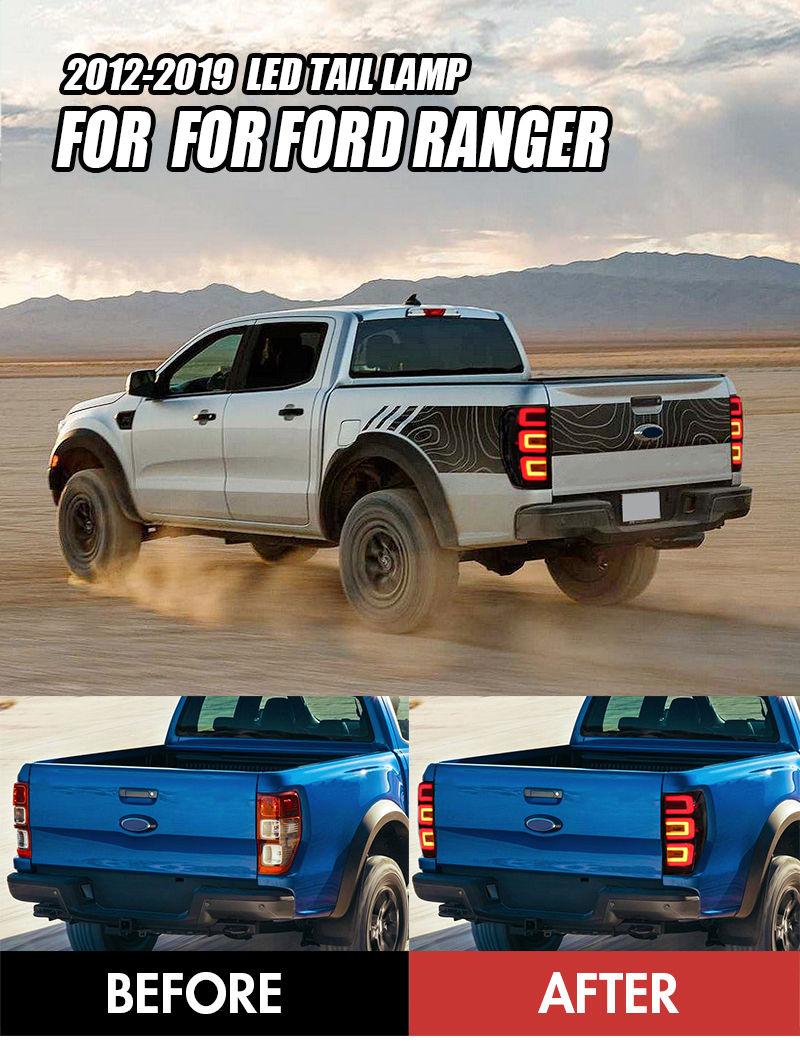 Ford Ranger Tail Lights RG-B141 (Smoked) For Ford Ranger (2012–2019) 18 Ranger Tail Lights