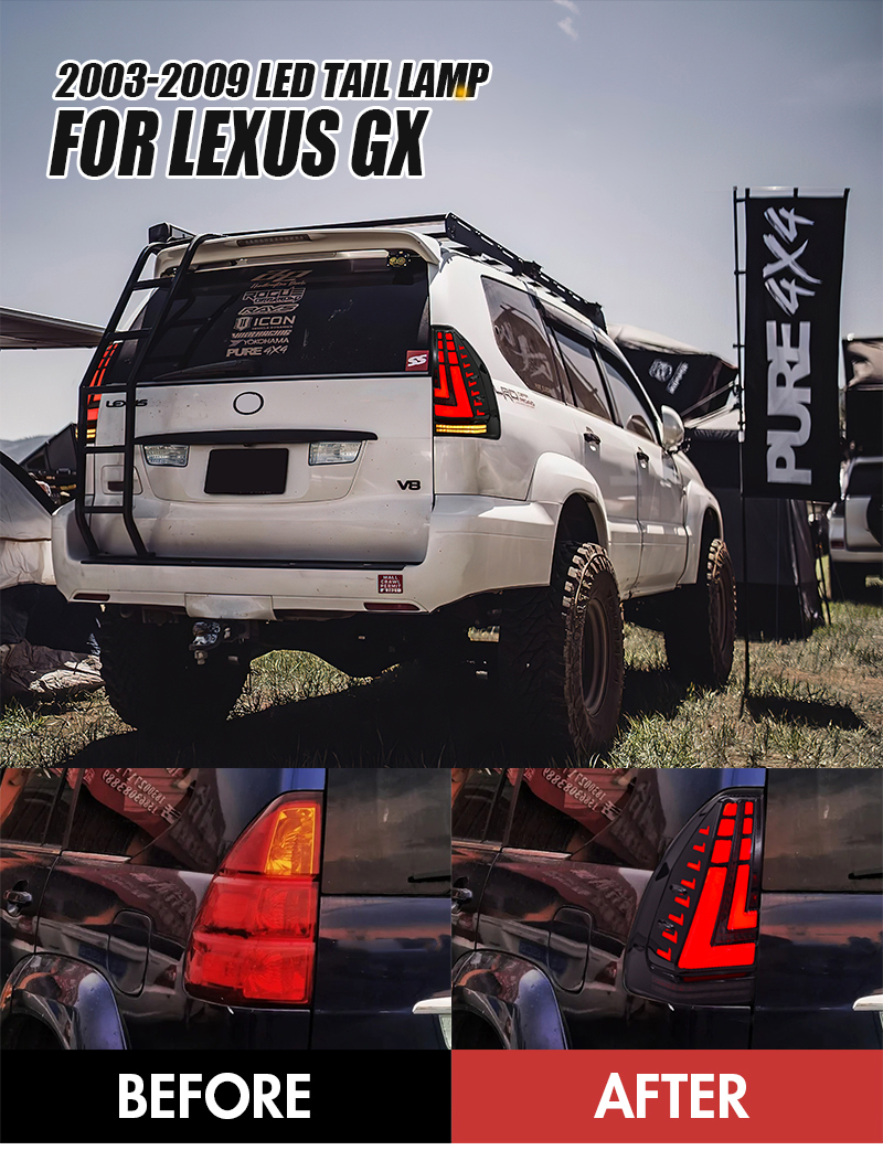 LEXUS GX Tail Lights GX-B228-S For Lexus GX (2003–2009) 15 LEXUS GX Tail Lights
