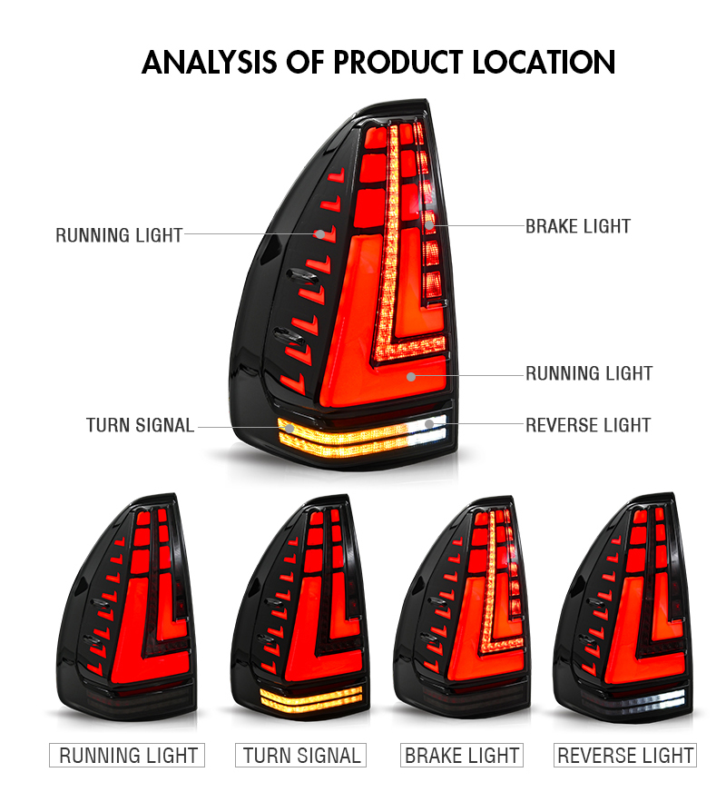 LEXUS GX Tail Lights GX-B228-S For Lexus GX (2003–2009) 16 LEXUS GX Tail Lights